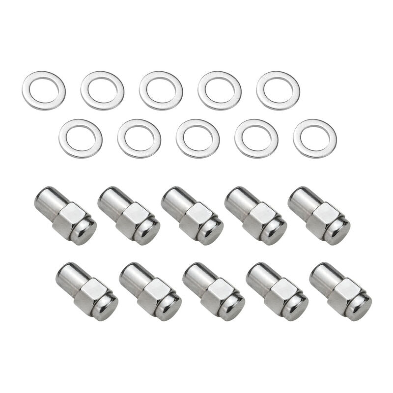 Wheel Lug Nut Kit,, Chrome Dome Medium Mag, Length 1.38, 1/2, 0.55 Shank, Set of 10 - STP-WN5100K10-CHM STP-WN5100K10-CHM