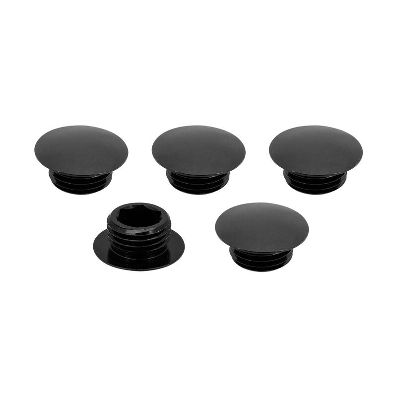 Street Pro Wheel Lug Nut Block Off Caps, M12 x 1.50, Billet Aluminium, Black, Set of 5 - STP-WN6-BO3-BLK STP-WN6-BO3-BLK