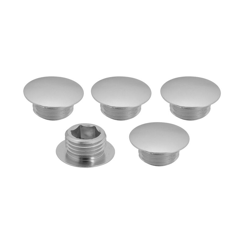 Street Pro Wheel Lug Nut Block Off Caps, M12 x 1.50, Billet Aluminium, Silver, Set of 5 - STP-WN6-BO3-SIL STP-WN6-BO3-SIL