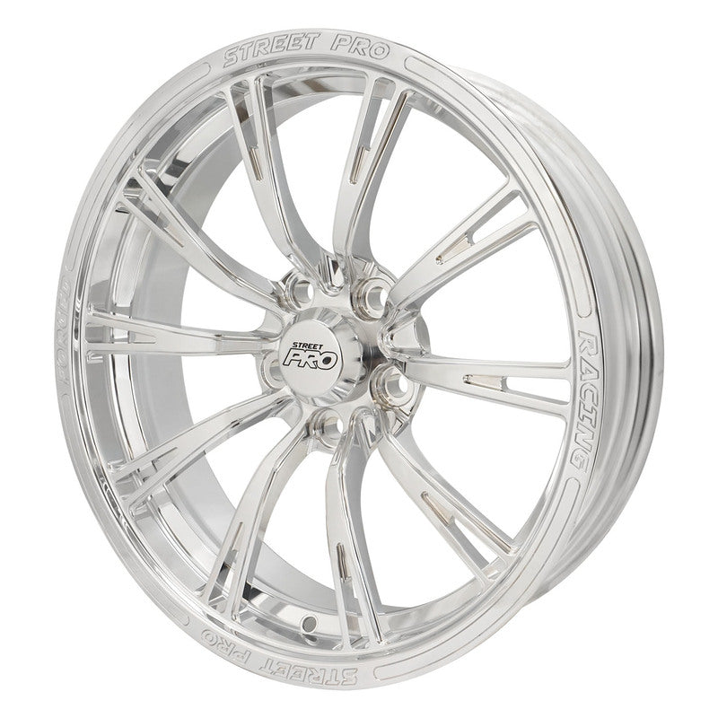 Street Pro 009 Series Forged Wheel, Front 17x4.5'' / 2.25'' Backspace (-13) / 5x4.50" Bolt Circle Ford, Polished, Each - STP009-174500F-POL STP009-174500F-POL