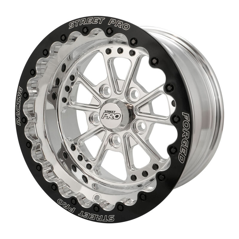 Street Pro 009 Series Forged Wheel, Rear Beadlock 15x10'' / 4.50'' Backspace (-25) / 5x4.75" Bolt Circle Chevrolet, Polished - STP009-BL151000-POL STP009-BL151000-POL