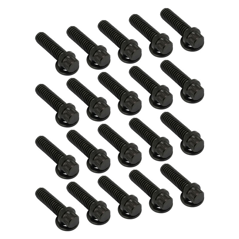 Street Pro Wheels Beadlock Ring Bolt & Washer Kit, 5/16''-18 Thread, 1.00'' UHL (25mm), 20 Pack - STP009-BLBK STP009-BLBK