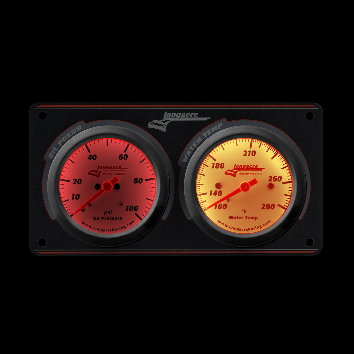 Longacre Sportsman™ Elite 2 Gauge Panel Oil Pressure, Water Temperature