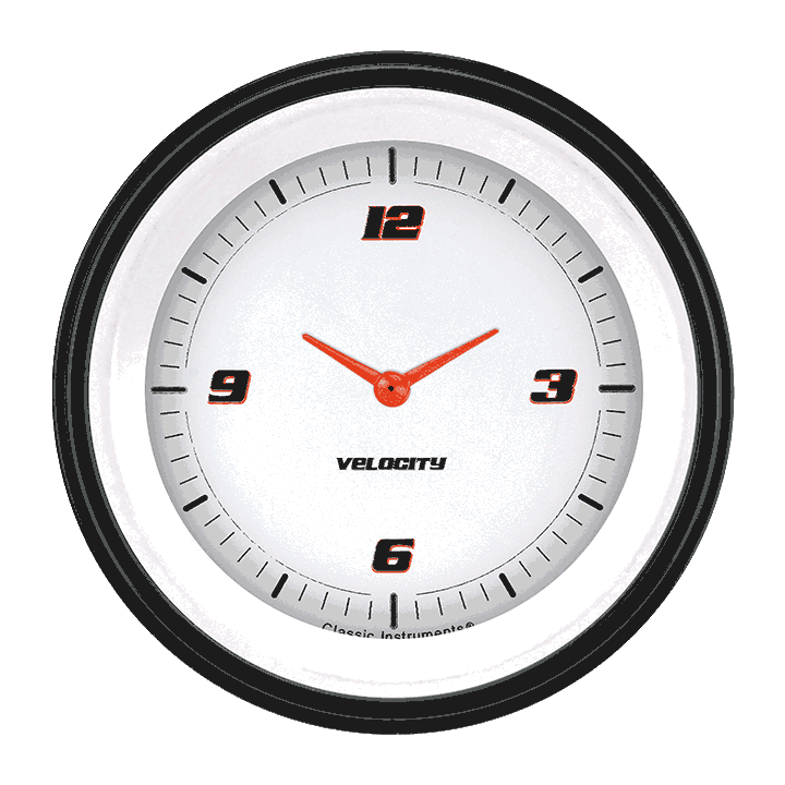 Classic Instruments Velocity White 3 3/8" Clock - VS93WBLF