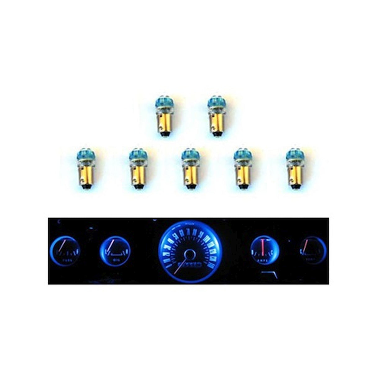 Scott Drake Instrument Panel LED Light Bulb Set, 5-Gauge Cluster - SD-66-GA-BL