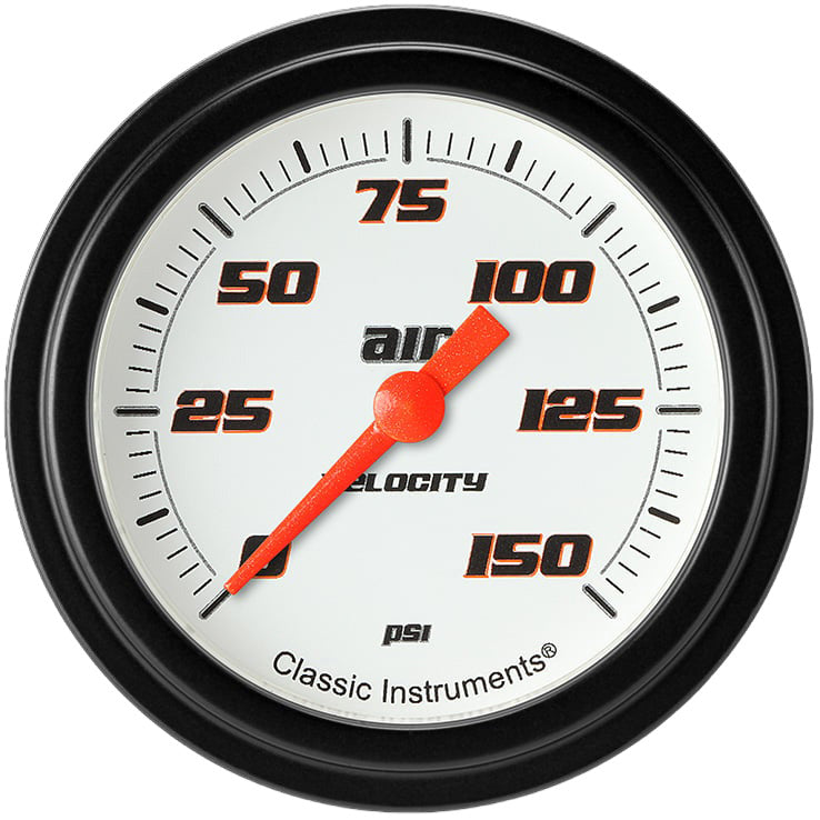 Classic Instruments Velocity White 2-5/8" Air Pressure Gauge - VS318WBLF