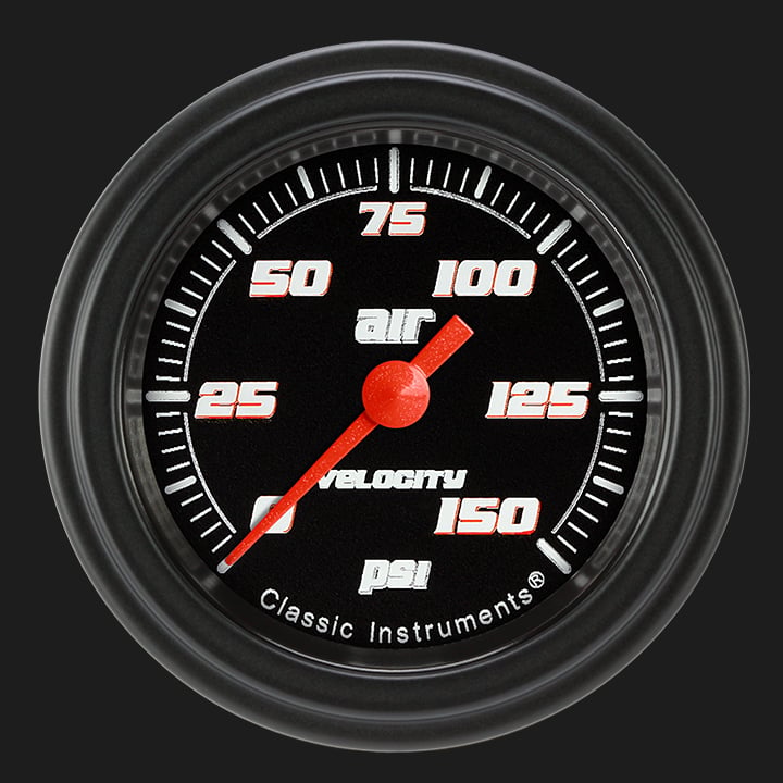 Classic Instruments Velocity Black 2 1/8" Air Pressure Gauge - VS118BBLF