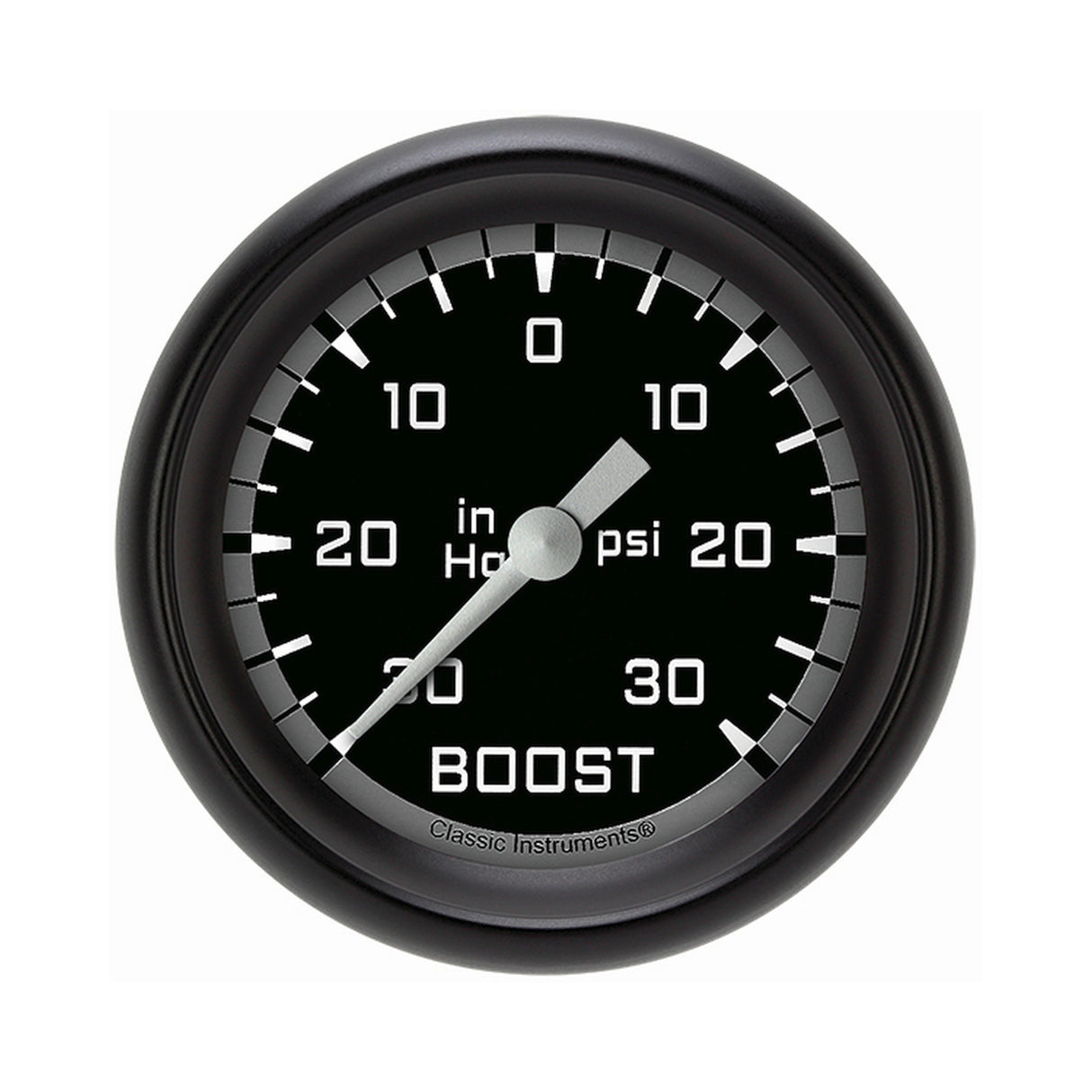 Classic Instruments Autocross Gray 2 5/8" Boost/Vacuum Gauge - AX341GBPF