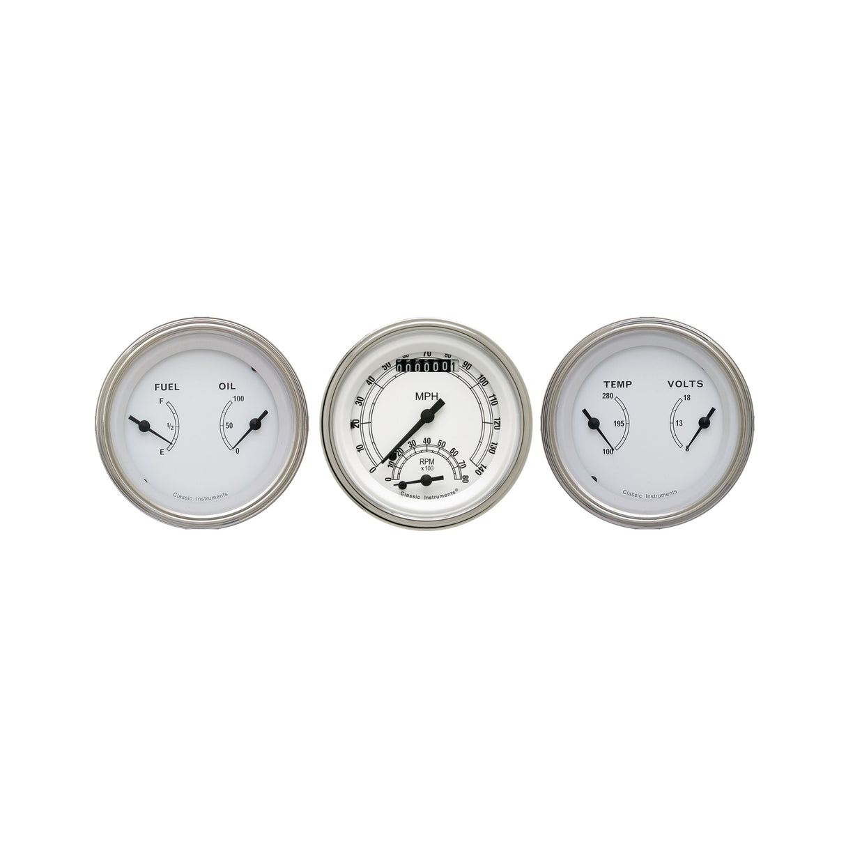 Classic Instruments Classic White 3 Gauge Set - CW34SLF