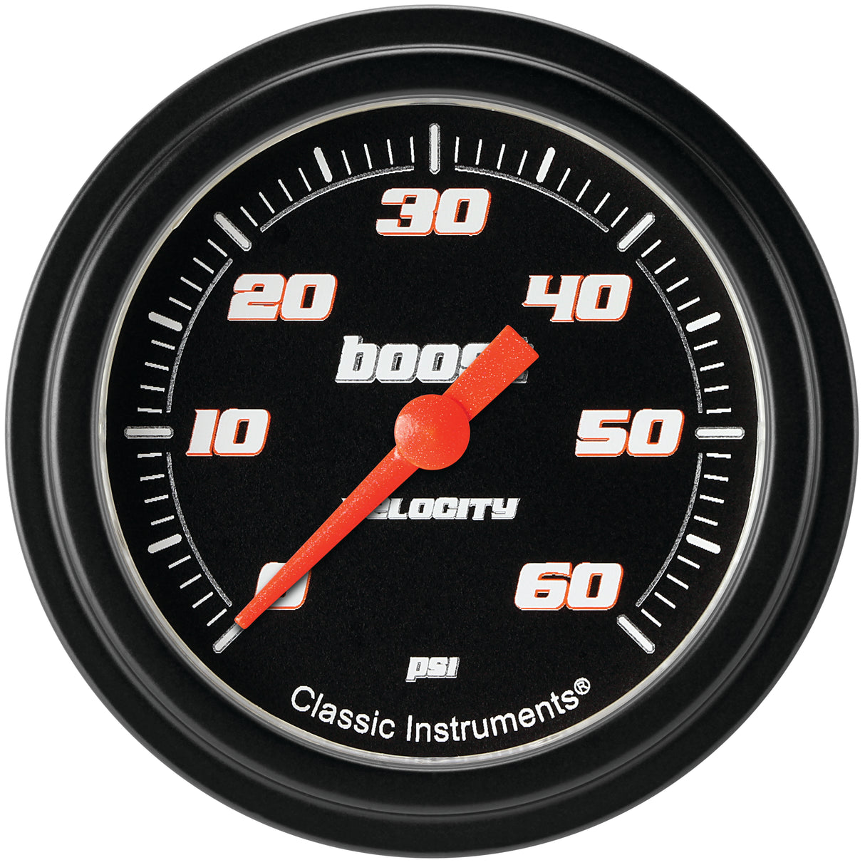 Classic Instruments Velocity Black 2-5/8" Boost Gauge (60 PSI) - VS343BBLF
