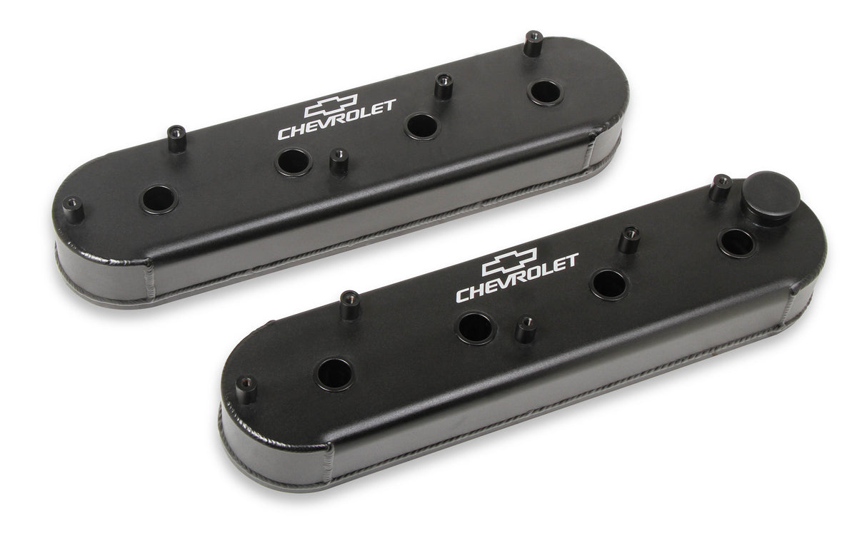 Holley 241-294 GM Track Series Valve Covers - Small Block Chevrolet Gen III/IV - LS - Satin Black