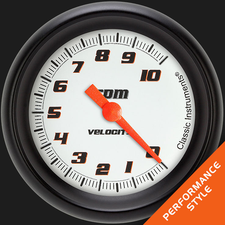 Classic Instruments Velocity White 2 5/8" Tachometer - VS383WBPF