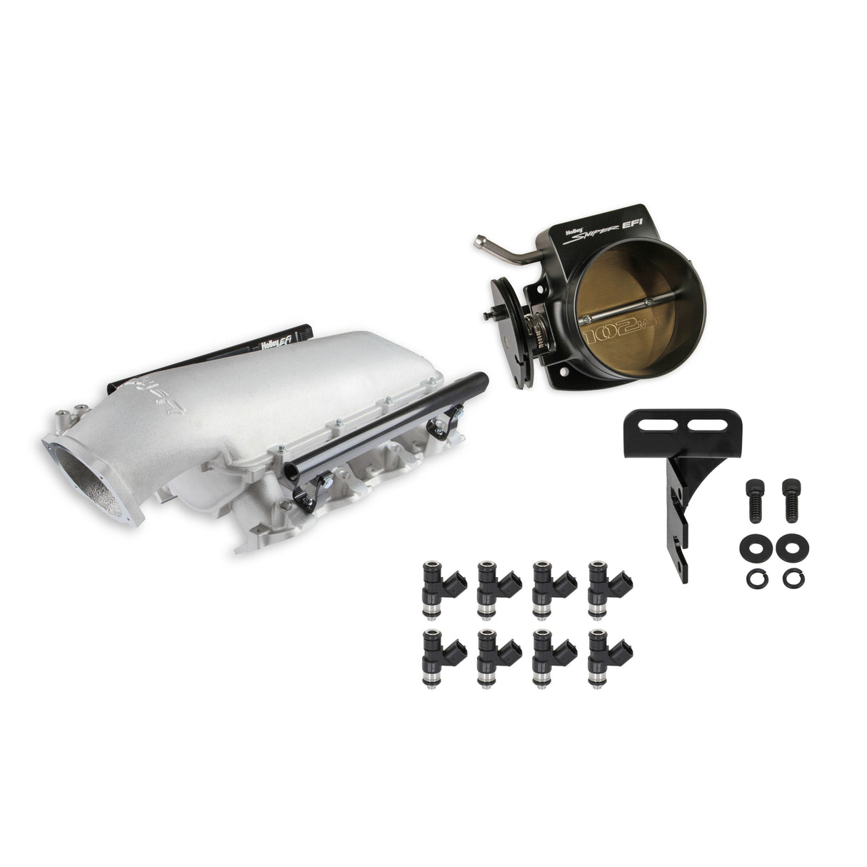Holley EFI LS1 (Cath) Lo-Ram Natural Kit with 102mm TB and 100lb injectors - 300-620-100K