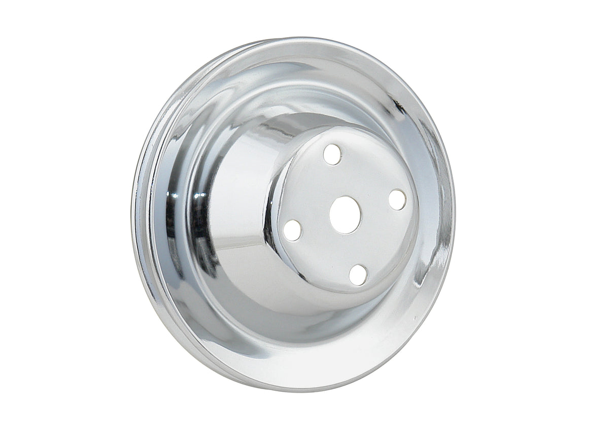 Mr Gasket Water Pump Pulley - Chrome - Single Groove - 4974
