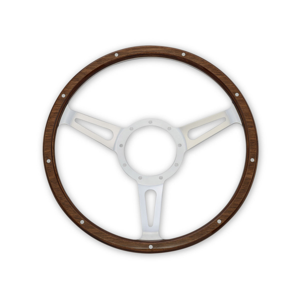 Scott Drake Steering Wheel Corso Feroce Shelby Style Wood and Aluminum 14" - S1MS-3600-WG-14