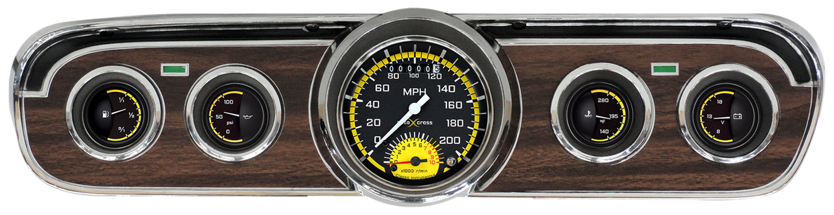 Classic Instruments AutoCross Yellow 1965-66 Mustang Package - MU65AXY35