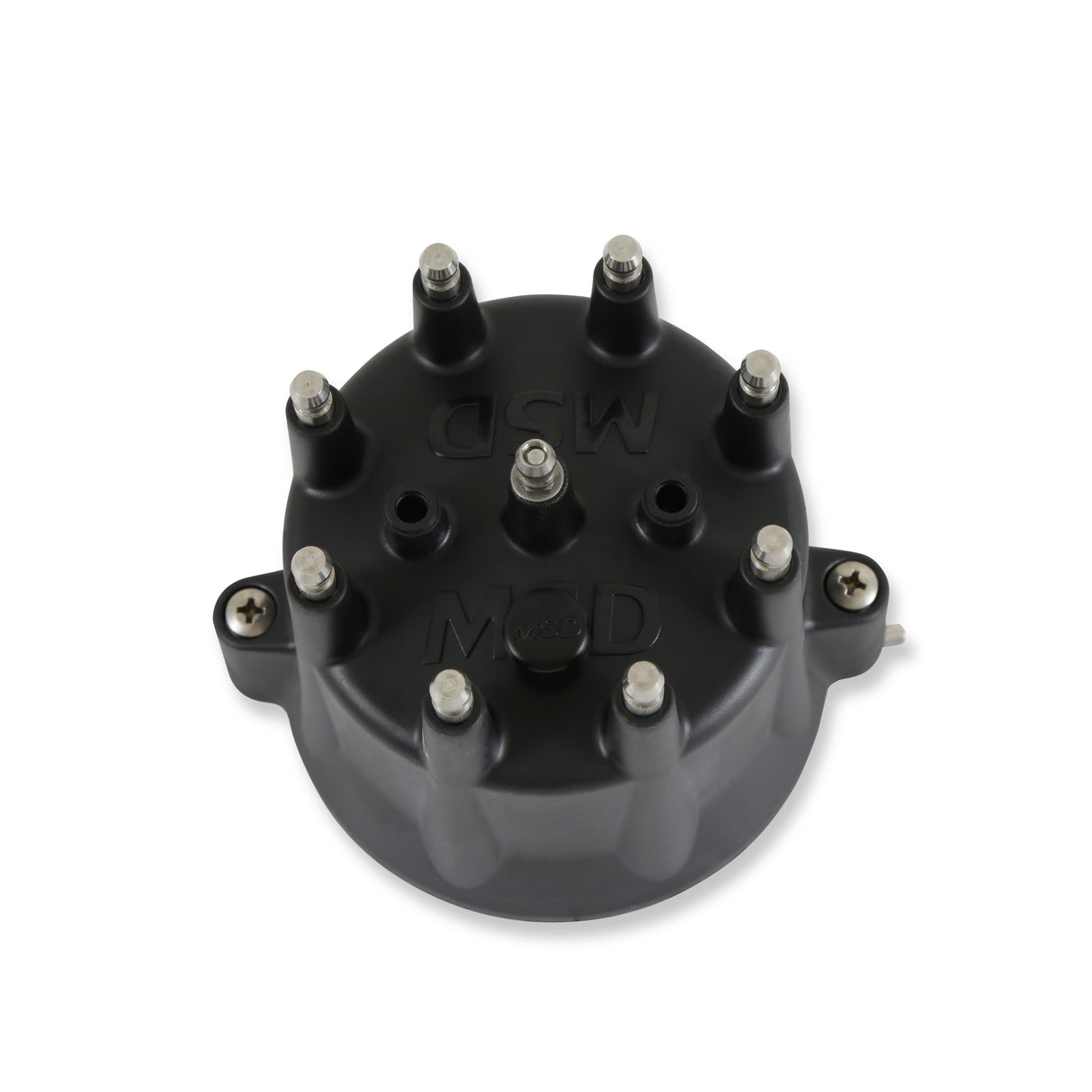 MSD Distributor Cap - V8 - HEI Terminals - Black - Spark Plug Wire Retainer - 84333