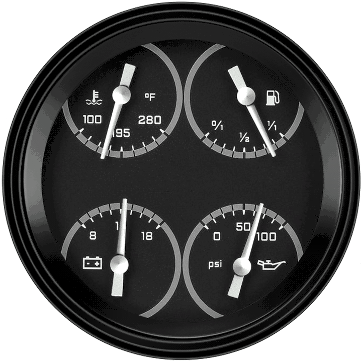 Classic Instruments AutoCross Gray 4 5/8" Quad - AX31GBLF