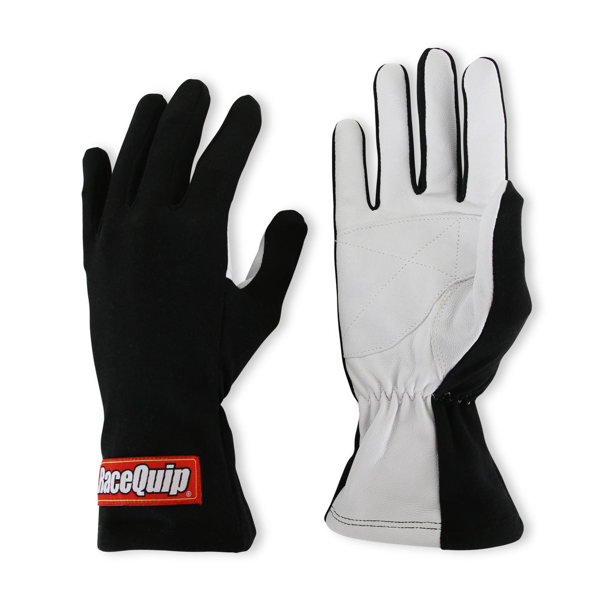 Racequip Non-SFI Black w/White Palm Nomex Race Gloves - Large - 350005RQP