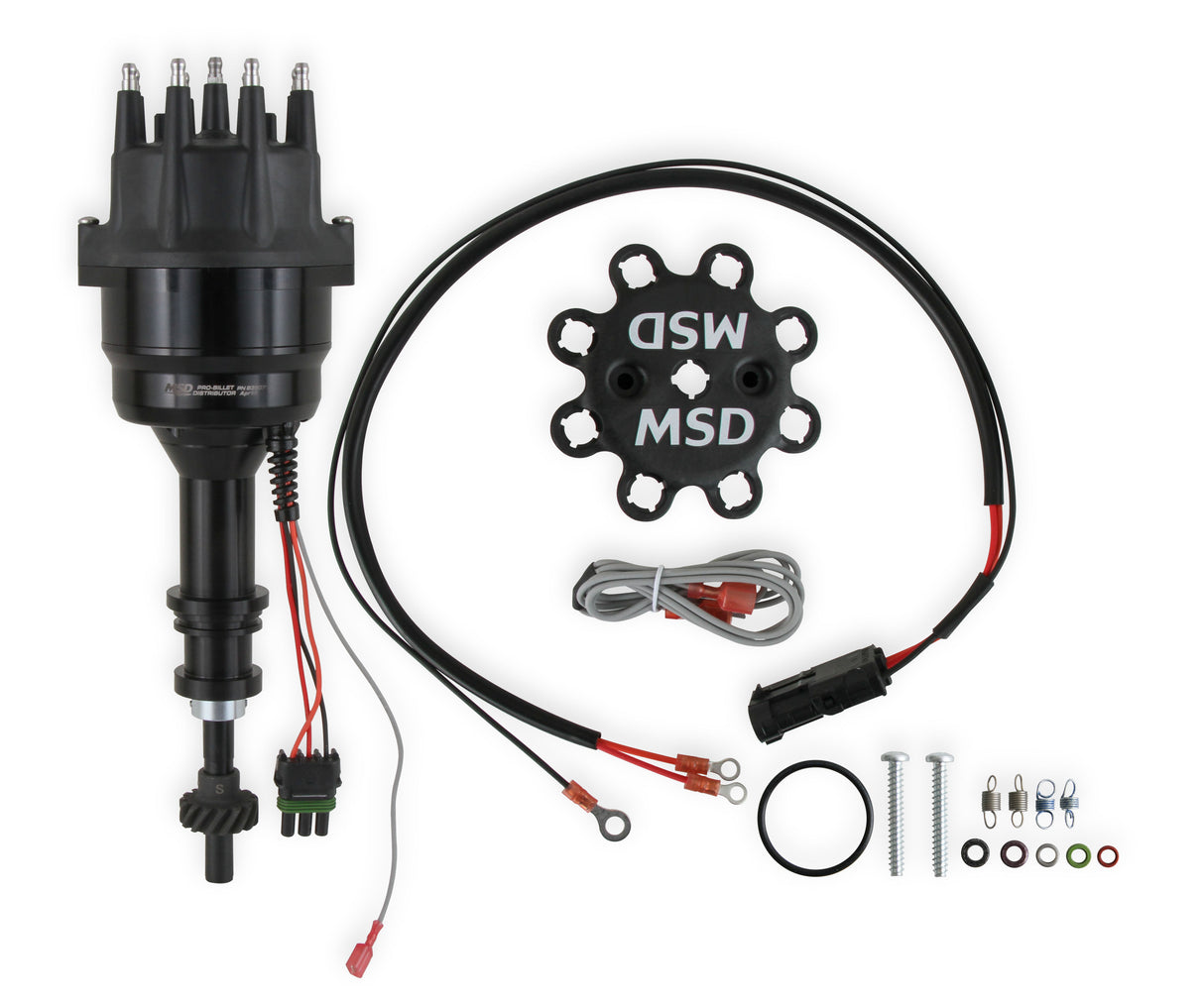MSD Ready-to-Run Black Marine Distributor Ford 351C-460, Steel Gear - 835071
