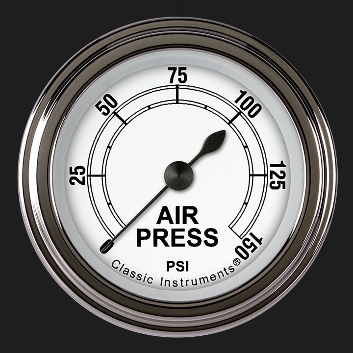 Classic Instruments Classic White 2 1/8" Air Pressure Gauge - CW118SLF