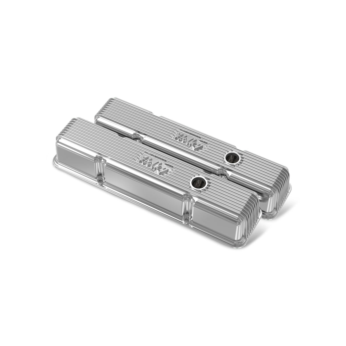 Holley 241-241 Valve Covers - Vintage Series - Finned - SBC - Polished