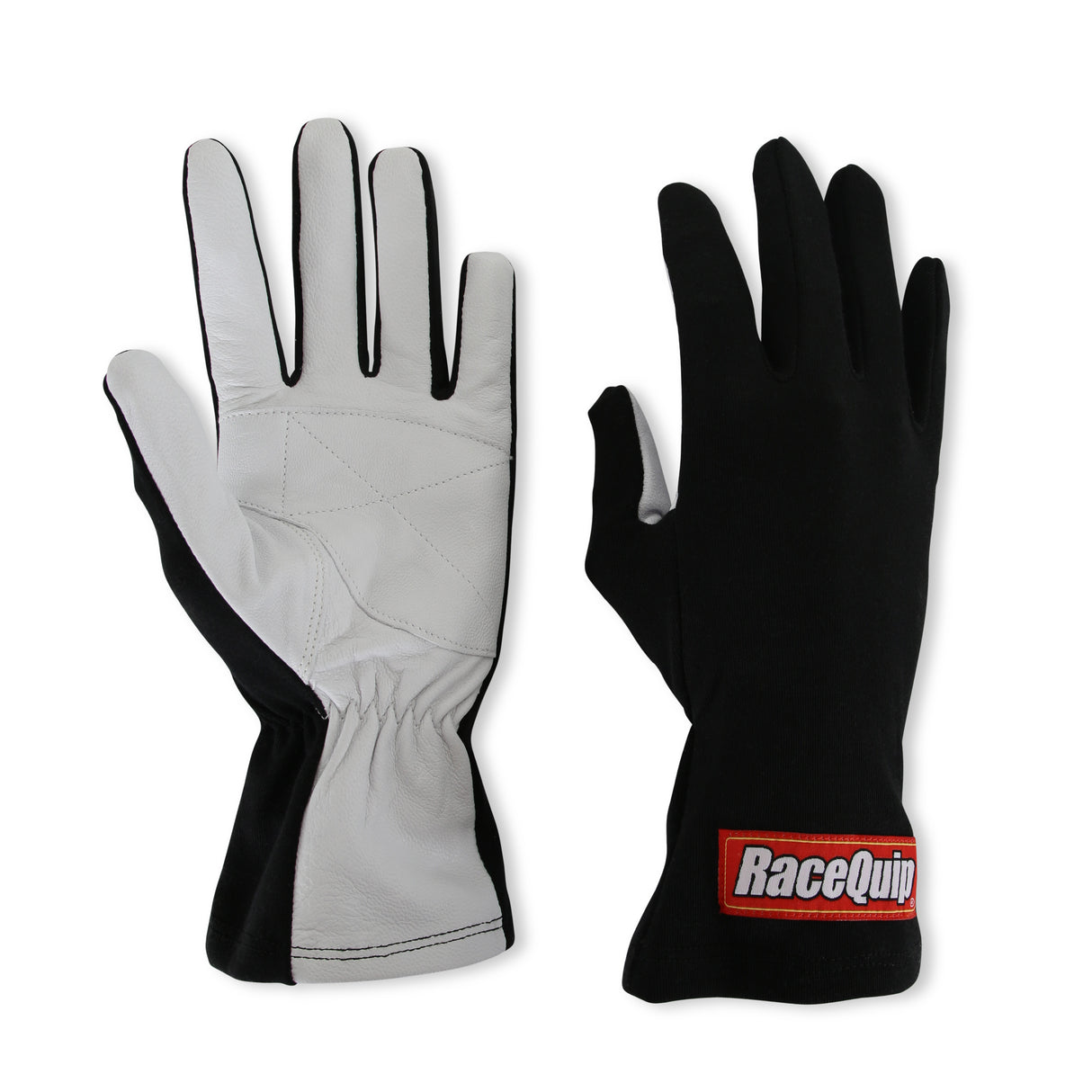 Racequip Non-SFI Black w/White Palm Nomex Race Gloves - Large - 350005RQP