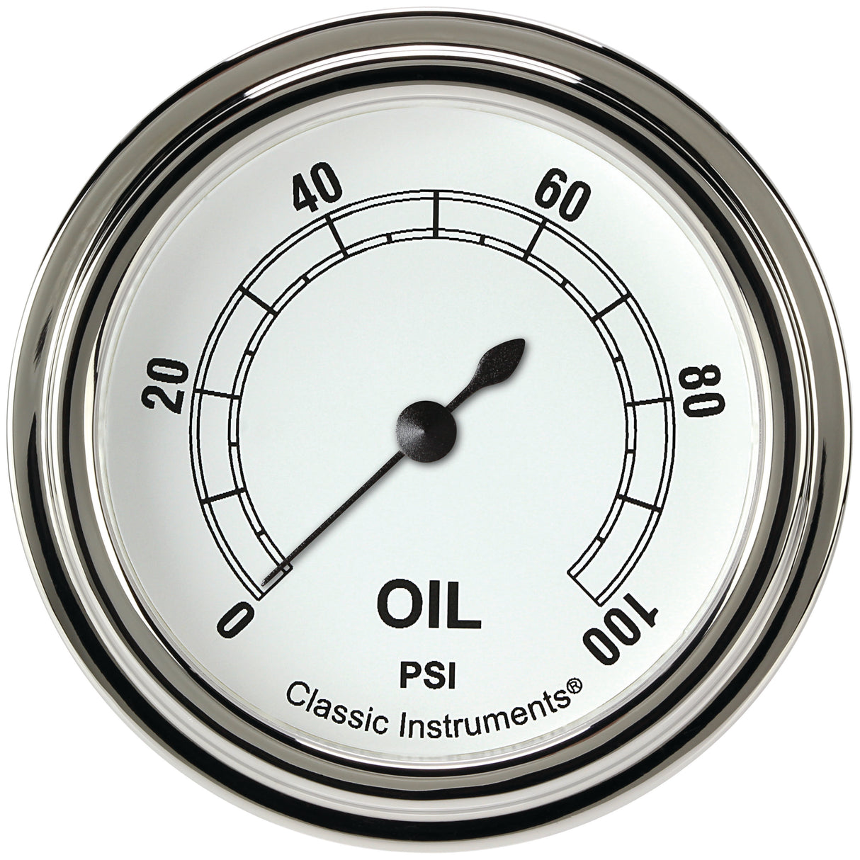 Classic Instruments Classic White 2-5/8" Oil Pressure Gauge - CW381SLF