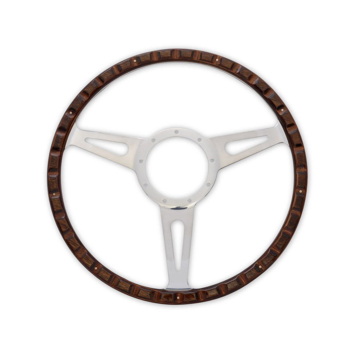 Scott Drake Steering Wheel Corso Feroce Shelby Style Wood and Aluminum 15" - S1MS-3600-WG