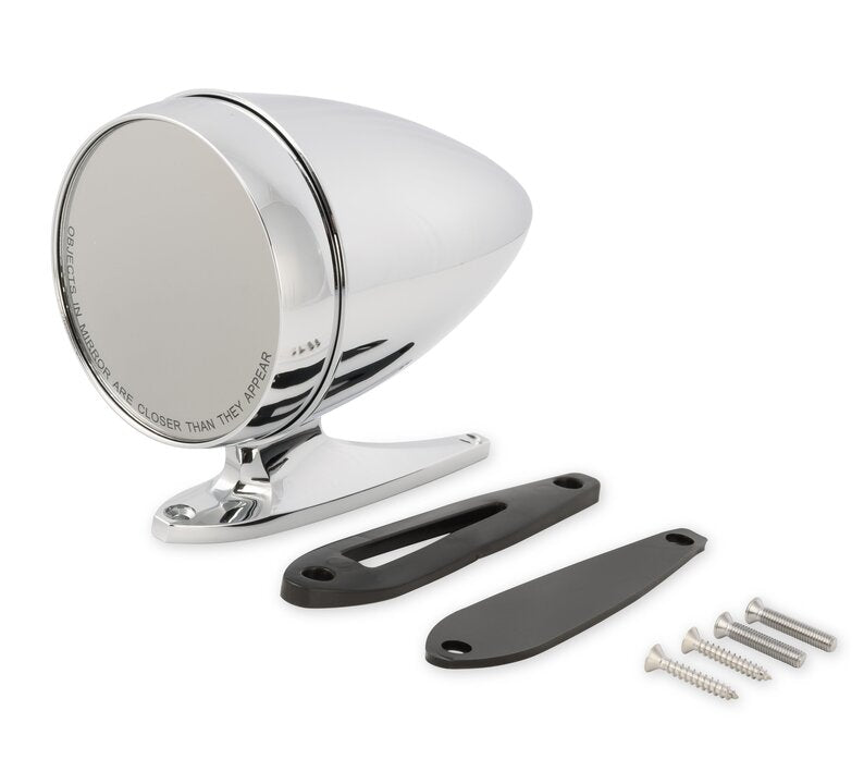 Scott Drake Chrome Bullet Mirror with Long Base and Standard Glass Driver Side - C5RZ-17696-AL