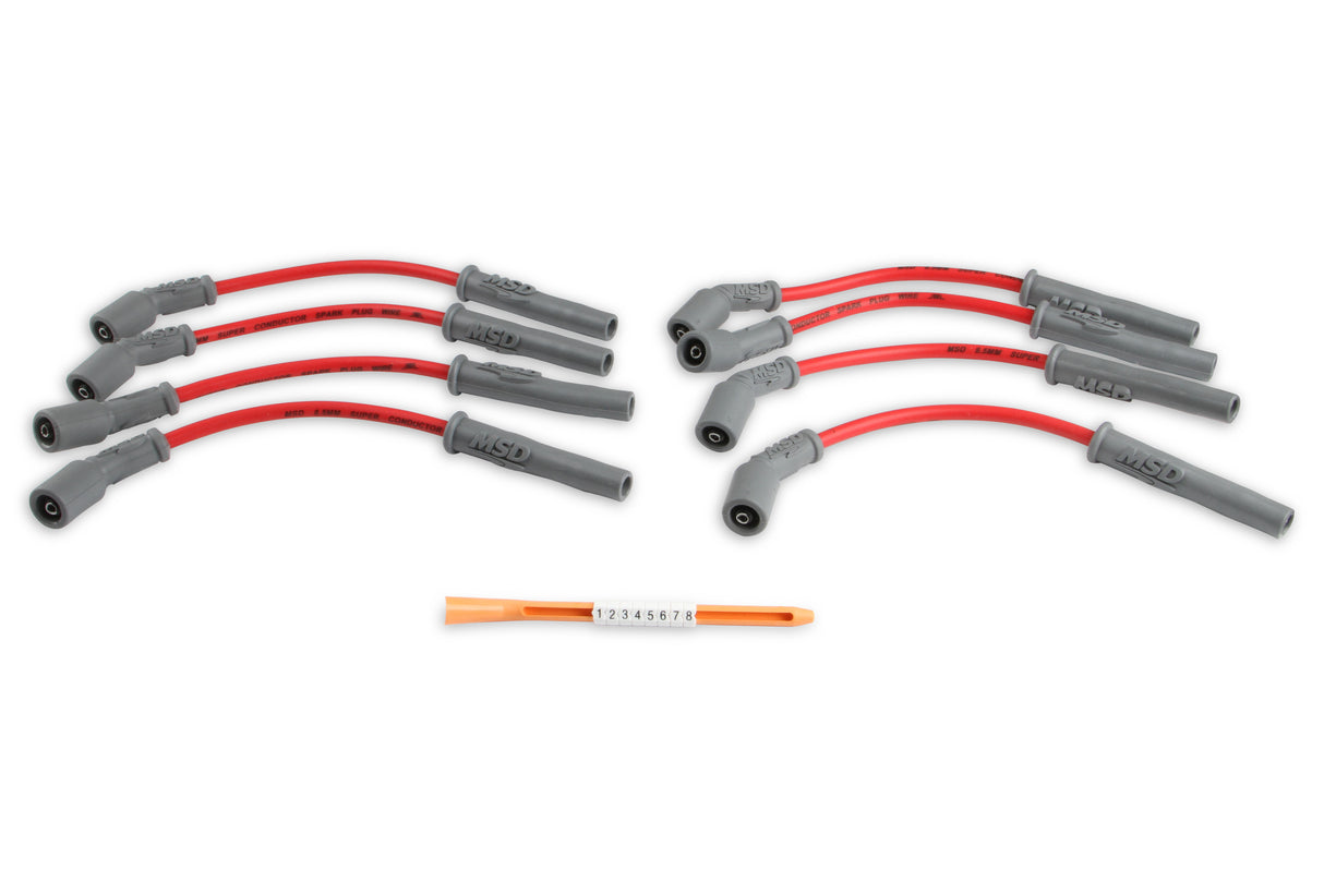 MSD Super Conductor Spark Plug Wire Set - 99-13 GM Truck & SUV - Red - 32829