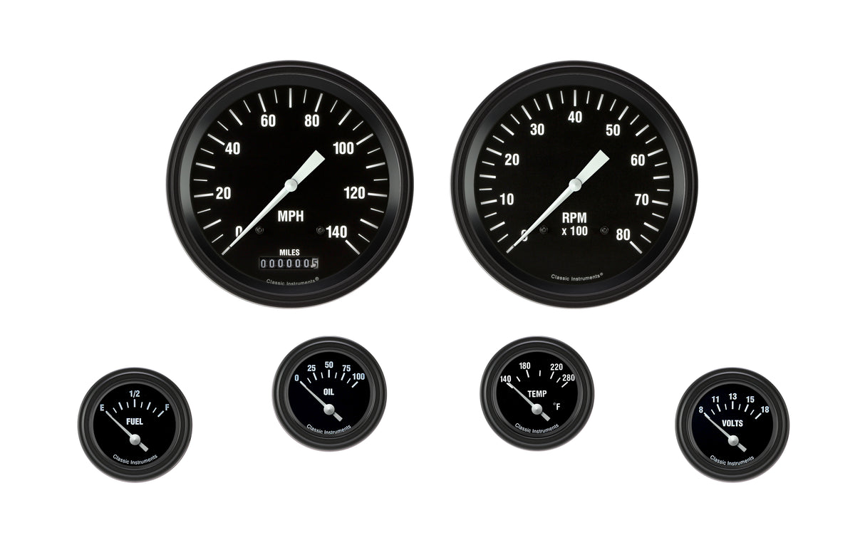 Classic Instruments HOT ROD 5IN SPEED, 5IN TACH, 2IN FTVO-GM - HR51BLF