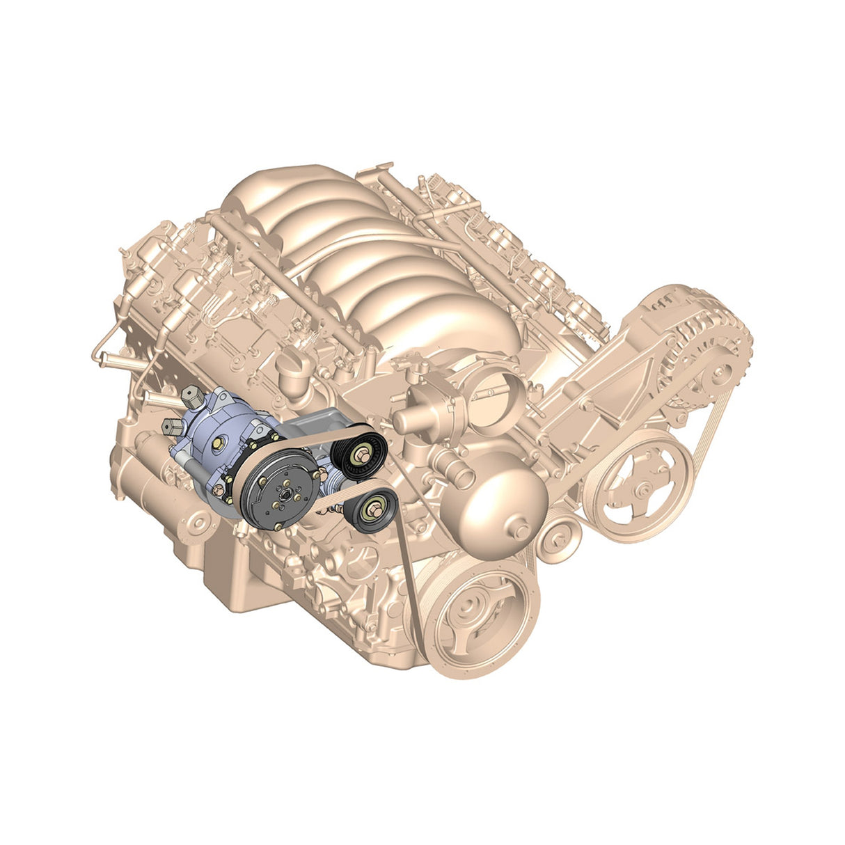 Holley 20-141BK LS High-Mount A/C Accessory Drive Kit - Includes SD508 A/C Compressor, Tensioner, & Pulleys- Black Finish