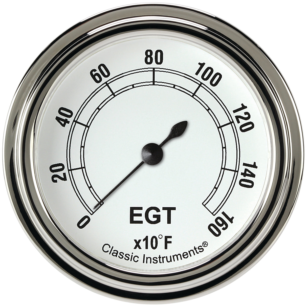 Classic Instruments Classic White 2-5/8" Exhaust Gas Tempature Gauge - CW398SLF