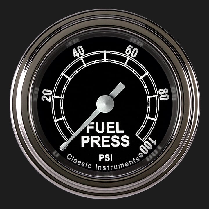 Classic Instruments Traditional 2 1/8" Fuel Pressure Gauge, 100 psi - TR146SLF