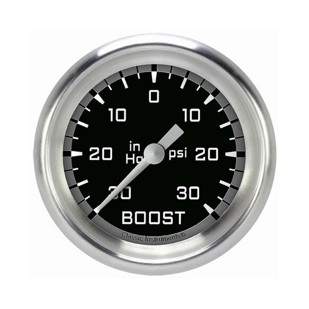 Classic Instruments Autocross Gray 2 5/8" Boost/Vacuum Gauge - AX341GAPF