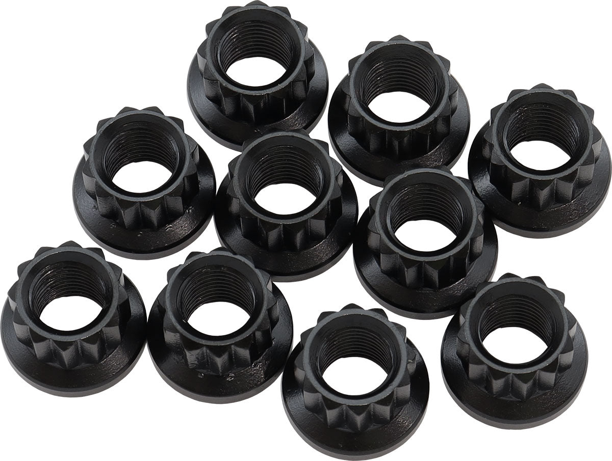Aeroflow 12-Point Nuts, Chrome Moly Black Oxide, 10-Pack - AF34-27-0010 AF34-27-0010