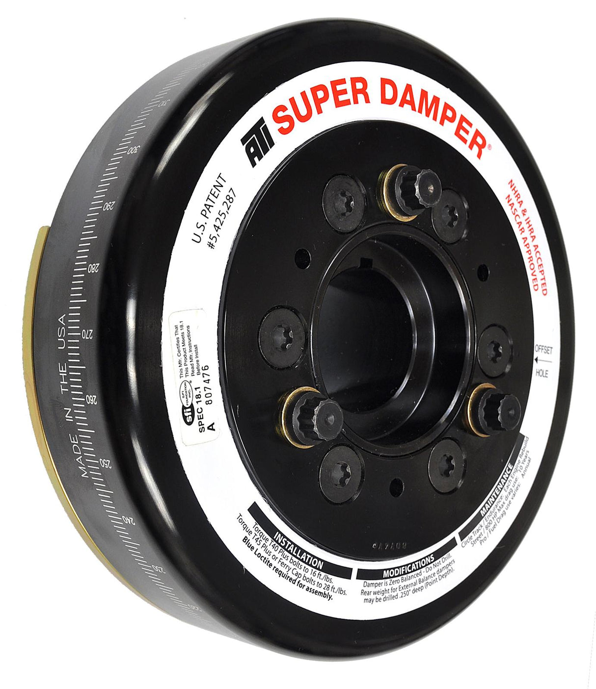 ATI Super Damper SFI 18.1 Harmonic Balancer - 7.074 in OD - Black Oxide - External Balance - Big Block Chevy