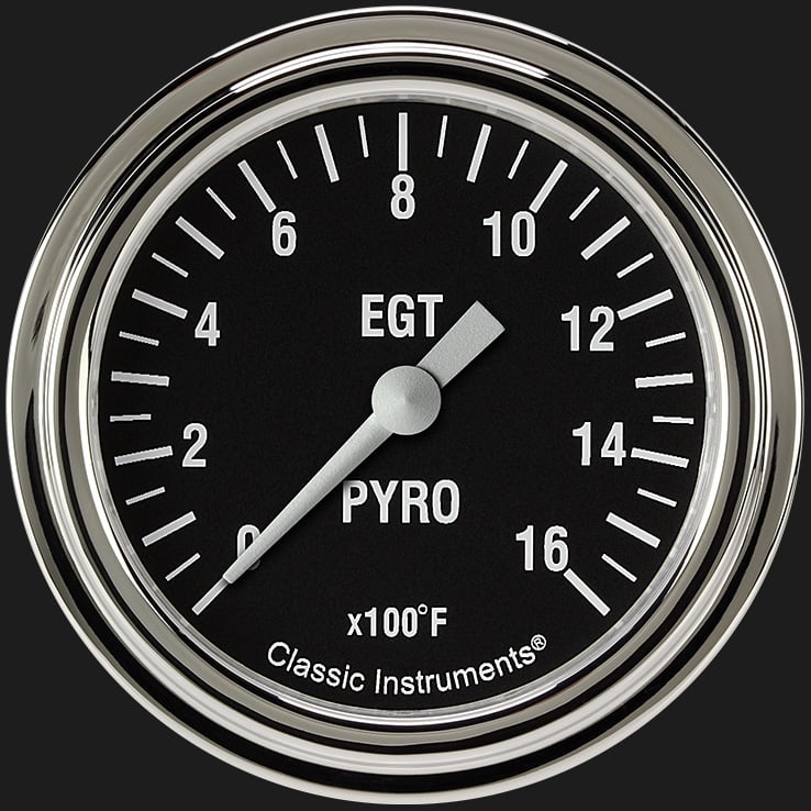 Classic Instruments Hot Rod 2 5/8" Exhaust Gas Temp. Gauge - HR398SLF