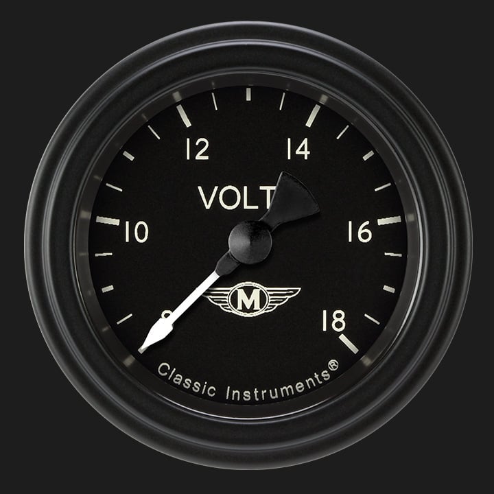 Classic Instruments Moal Bomber 2 1/8" Voltage Gauge - MA130BLF
