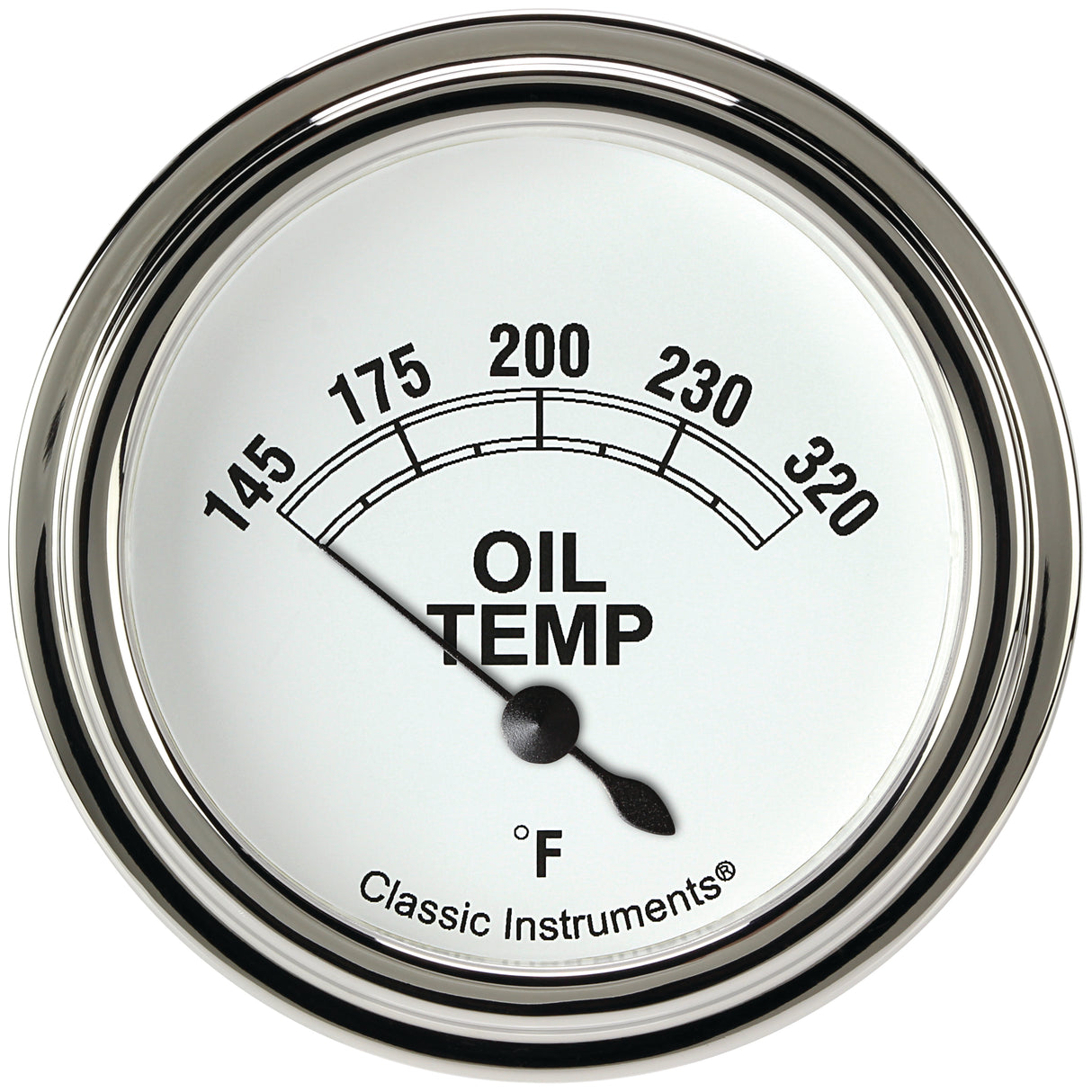 Classic Instruments Classic White 2-5/8" Oil Temperature Gauge - CW228SLF