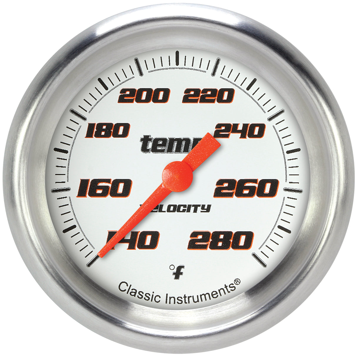 Classic Instruments Velocity White 2-5/8" Full Sweep Water Temp Gauge - VS326WAPF-08