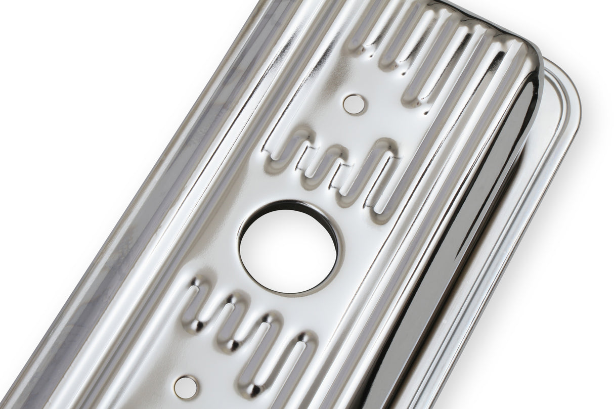 Mr Gasket Chrome Valve Covers - Finned - 9415