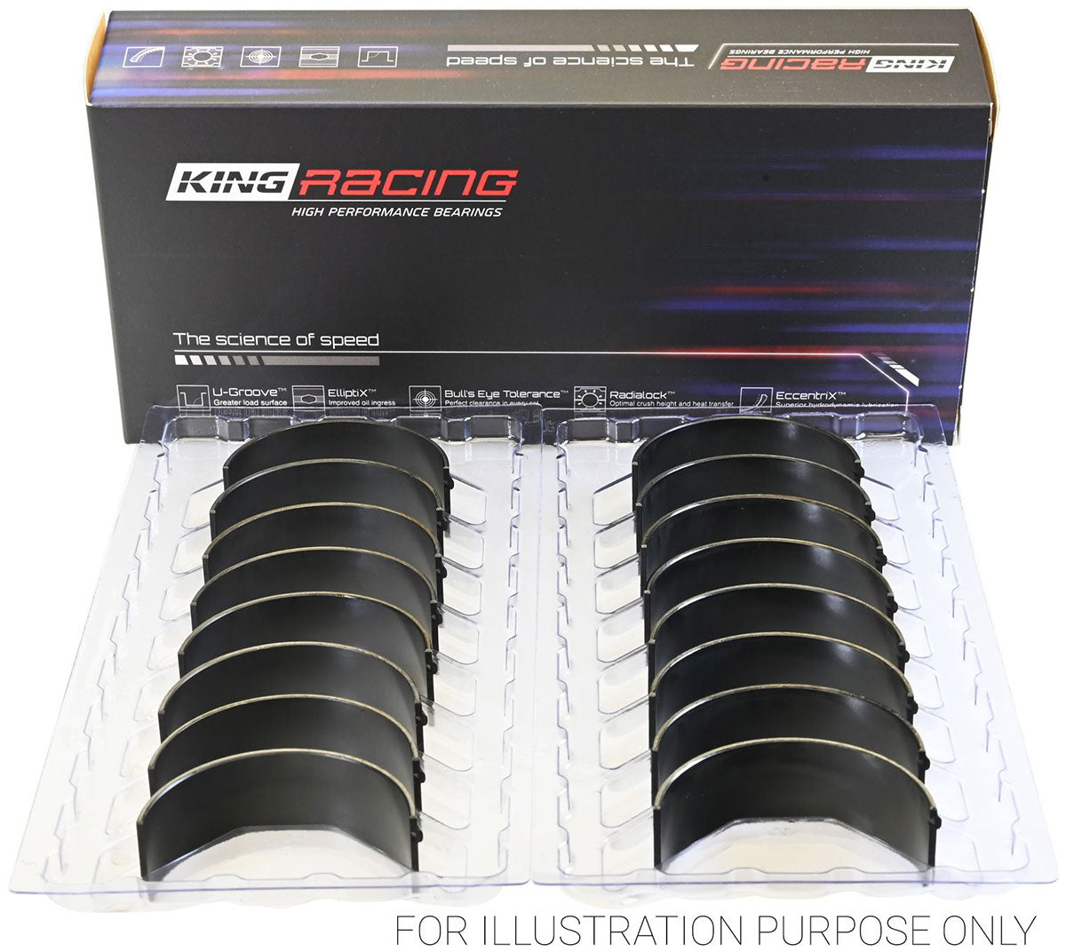 King XP Series Conrod Bearing Set, .001" - KBCR807XPN 001 KBCR807XPN 001