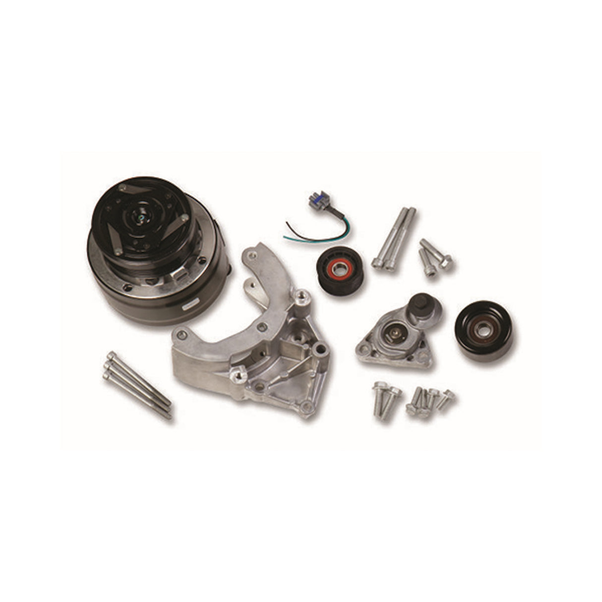 Holley 20-140 LS High-Mount A/C Accessory Drive Kit - Includes R4 A/C Compressor, Tensioner, & Pulleys