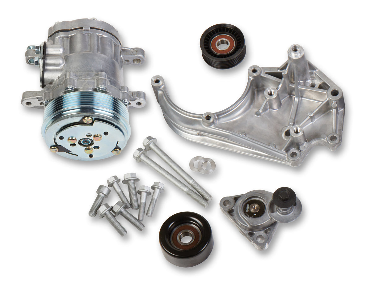 Holley 20-142 LS High-Mount A/C Accessory Drive Kit - Includes SD7 A/C Compressor, Tensioner, & Pulleys