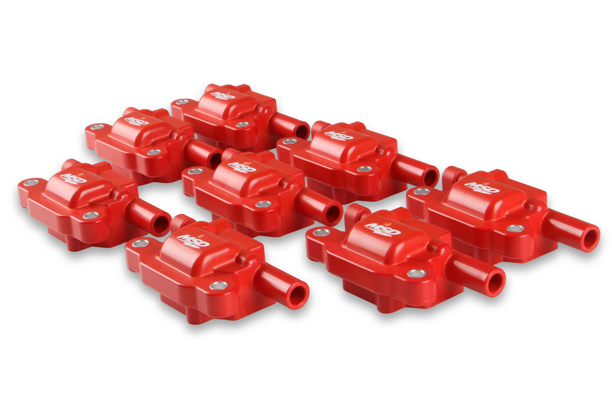 MSD Ignition Coil - Blaster Series - LS2/LS3/LS4/LS7/LS9 Engines - Red - 8-Pack - 82658