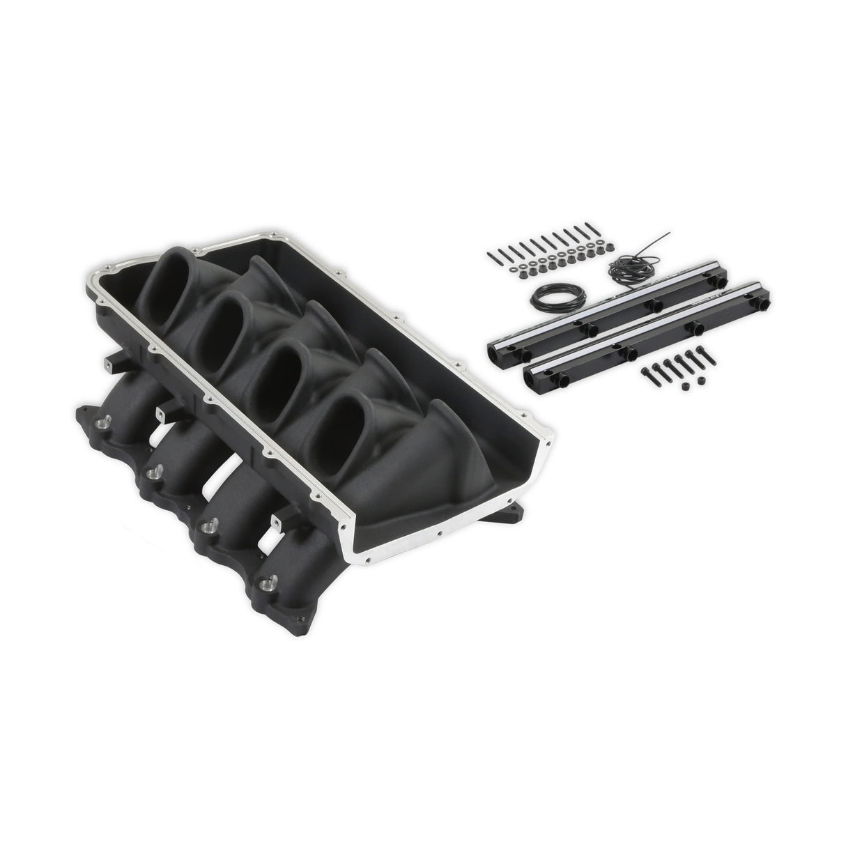 Holley 300-921BK ULTRA LO-RAM BASE, FORD COYOTE FRONT FEED BLACK