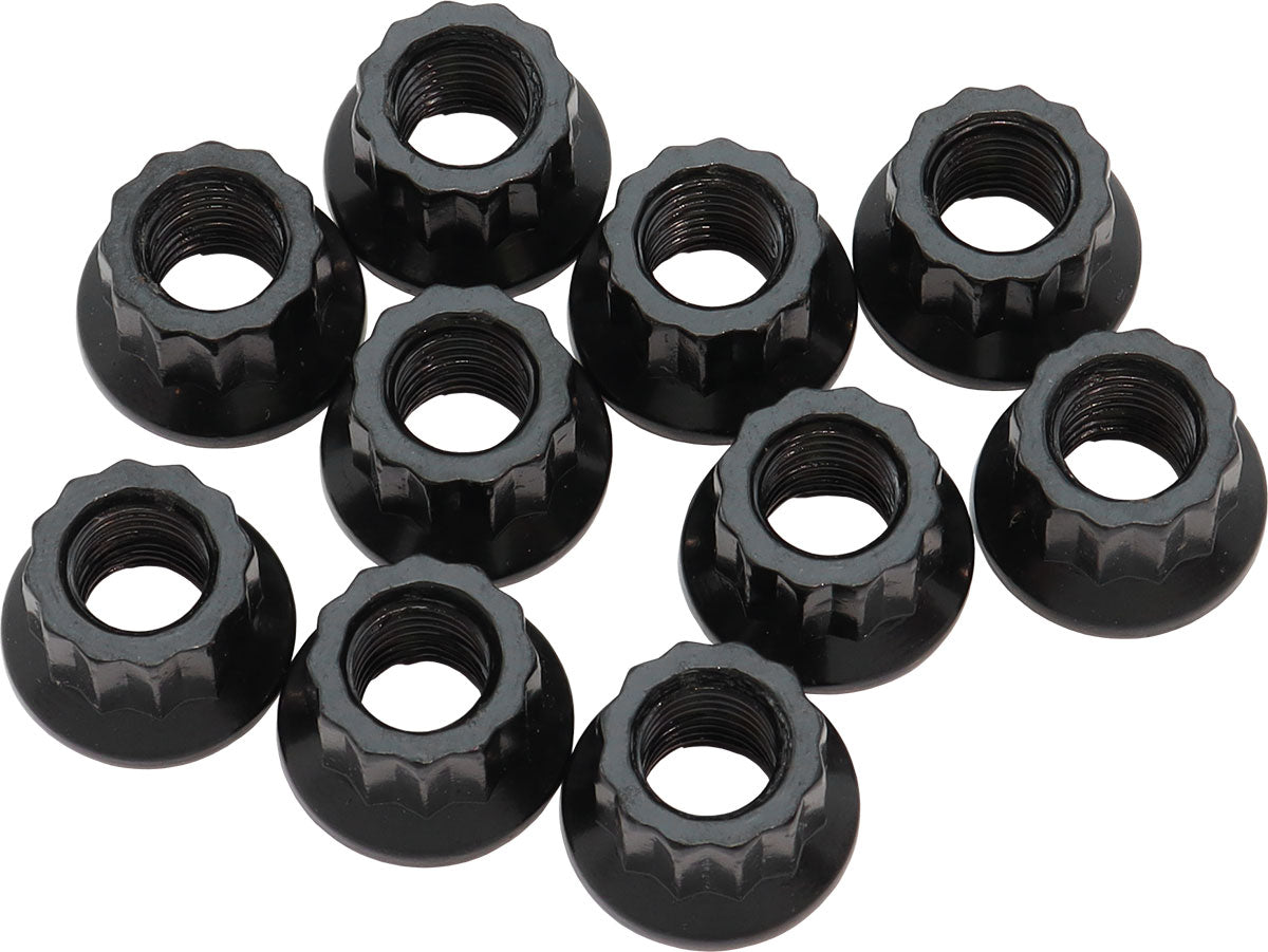 Aeroflow 12-Point Nuts, Chrome Moly Black Oxide, 10-Pack - AF34-24-0010 AF34-24-0010