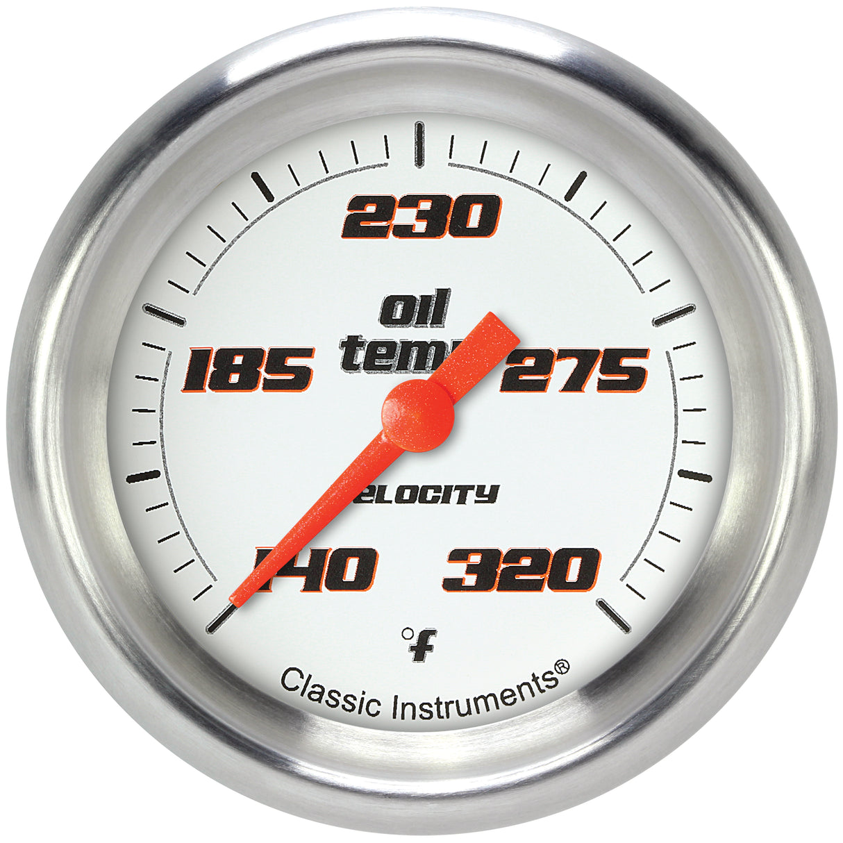 Classic Instruments Velocity White 2-5/8" Oil Temperature Gauge - VS328WAPF